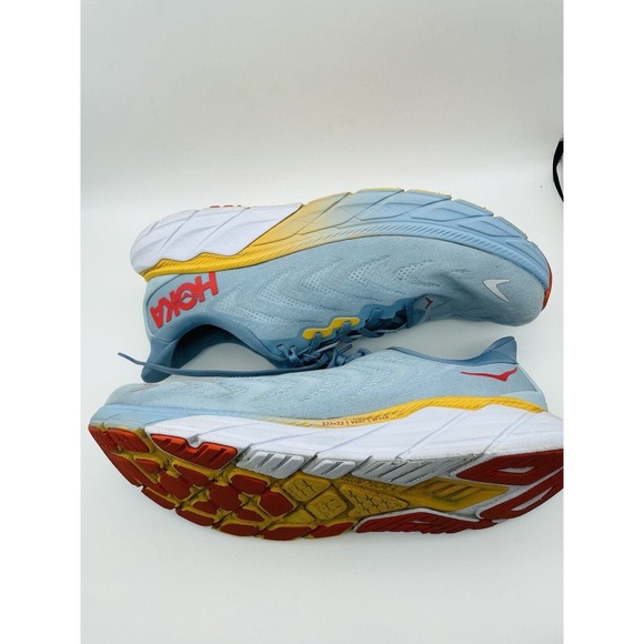 HOKA Men\'s Arahi 6 Lace Up Running Shoes Light Blue/Red/Orange Size 11.5D main image 9